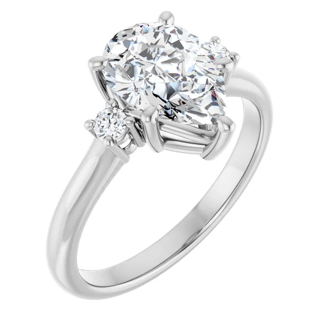 White Gold Pear Engagement Ring