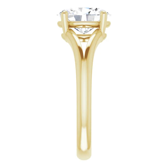 Yellow Gold Oval Solitaire Engagement Ring in 2.30 mm