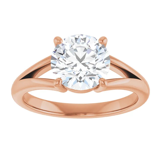 Rose Gold Round Solitaire Engagement Ring