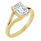 Yellow Gold Emerald Cut Solitaire Engagement Ring