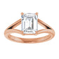 Beautiful Emerald Cut Solitaire Engagement Ring in Rose Gold 