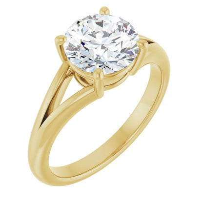 Yellow Gold Round Solitaire Engagement Ring