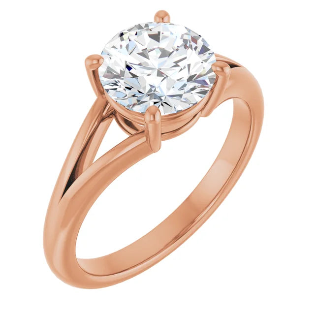 Rose Gold Round Solitaire Engagement Ring
