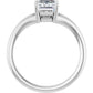 Gold Emerald Cut Solitaire Engagement Ring in White