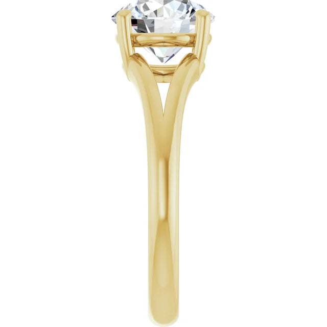 Yellow Gold Round Solitaire Engagement Ring