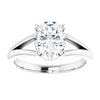 White Gold Oval Solitaire Engagement Ring in 2.30 mm