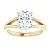 Yellow Gold Oval Solitaire Engagement Ring in 2.30 mm
