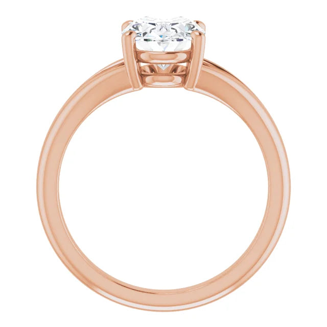 Rose Gold Oval Solitaire Engagement Ring
