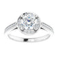 Engagement ring with halo in white gold