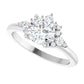 White Gold Round Engagement Ring With Design
