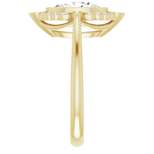 Radiant Yellow Gold Oval Engagement Ring With Halo