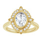 Flawless Yellow Gold Oval Engagement Ring With Halo