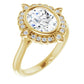 Flawless Yellow Gold Oval Engagement Ring With Halo
