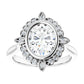 White Gold Oval Engagement Ring With Halo