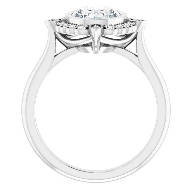 Engagement Ring With Halo in White Gold 