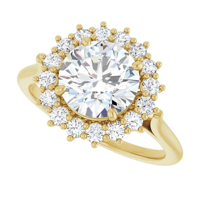 Yellow Gold Round Engagement Ring