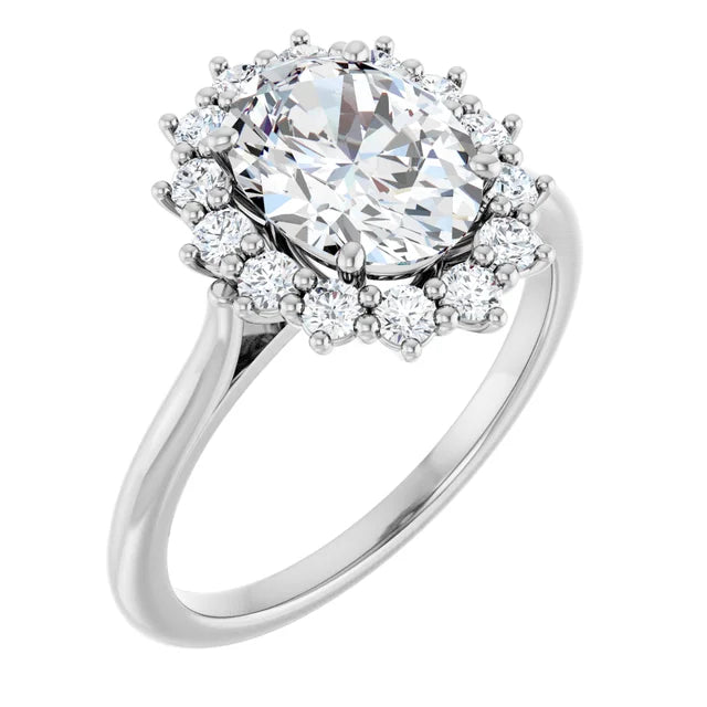 White Gold Oval Engagement Ring