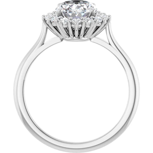 White Gold Oval Engagement Ring