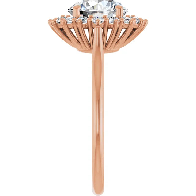 Rose Gold Round Engagement Ring