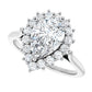 Radiant white gold pear engagement ring