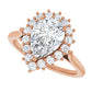 Gorgeous rose gold pear engagement ring