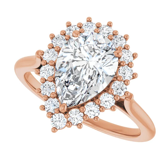 Gorgeous rose gold pear engagement ring