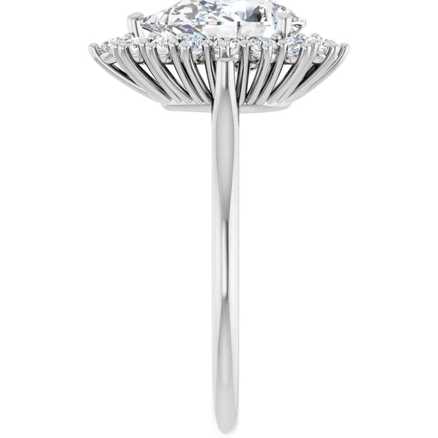 White Gold Pear Engagement Ring