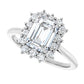 Emerald Cut Engagement Ring in 1.80 mm white gold elegant band