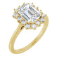 Emerald Cut Engagement Ring in 1.80 mm yellow gold classic ring