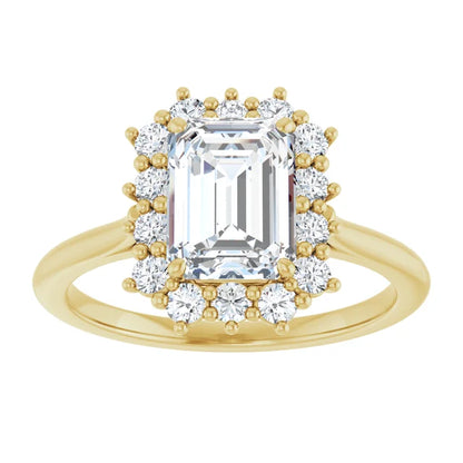 Emerald Cut Engagement Ring in 1.80 mm