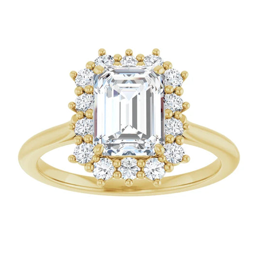 Emerald Cut Engagement Ring in 1.80 mm