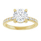 Yellow Gold Round Engagement Ring With Hidden Halo