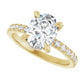 Glamorous Yellow Gold Oval Engagement Ring With Hidden Halo