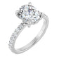 Glamorous White Gold Oval Engagement Ring With Hidden Halo