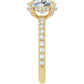 Yellow Gold Oval Engagement Ring With Hidden Halo in 2.00 mm 