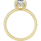 Yellow Gold Oval Engagement Ring With Hidden Halo