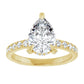 Yellow gold pear cut halo engagement ring
