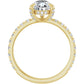 Yellow Gold Pear Cut Engagement Ring With Hidden Halo