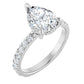 White Gold Pear Cut Engagement Ring With Hidden Halo