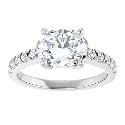 White Gold Oval Engagement Ring