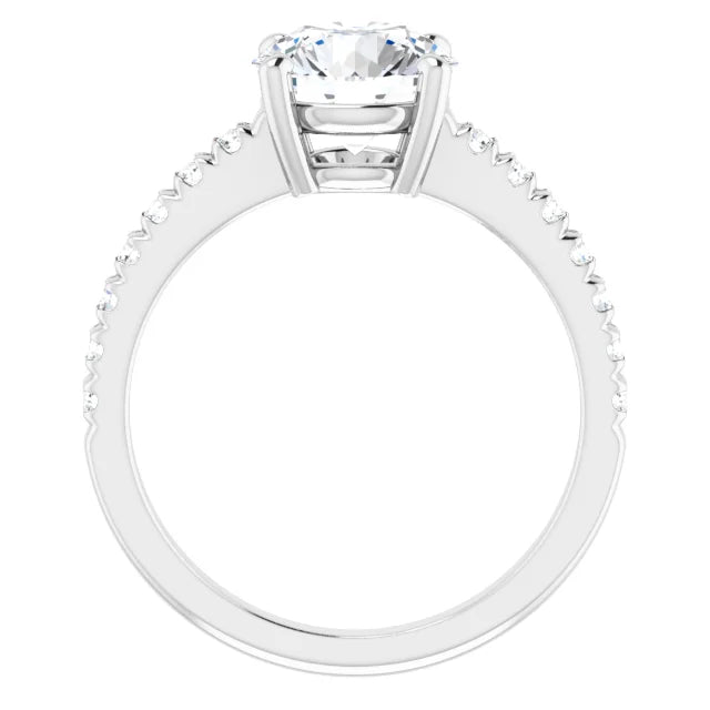 White Gold Round Engagement Ring