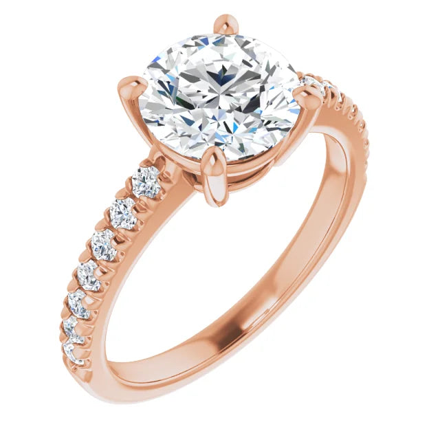 Rose Gold Round Engagement Ring