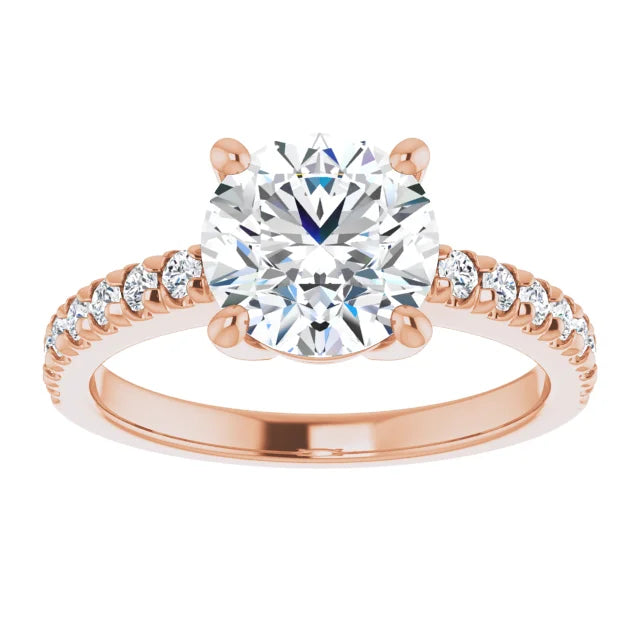 Rose Gold Round Engagement Ring