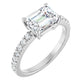 Luxury Emerald Engagement Ring in 2.00 mm white gold elegant setting