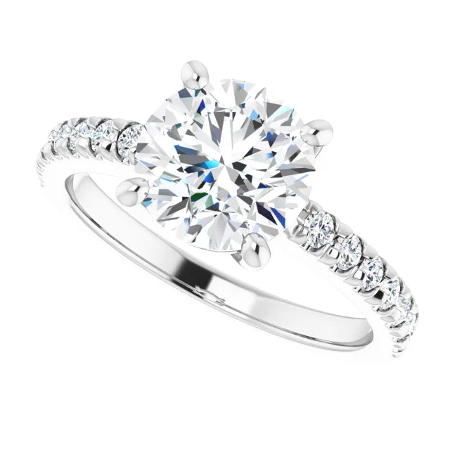 White Gold Round Engagement Ring