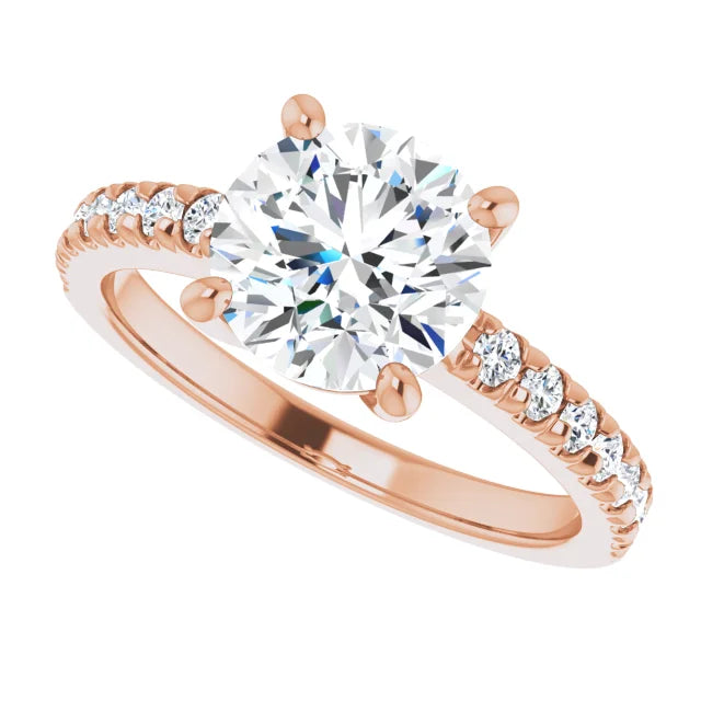 Rose Gold Round Engagement Ring