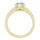 Charming yellow gold pear engagement ring