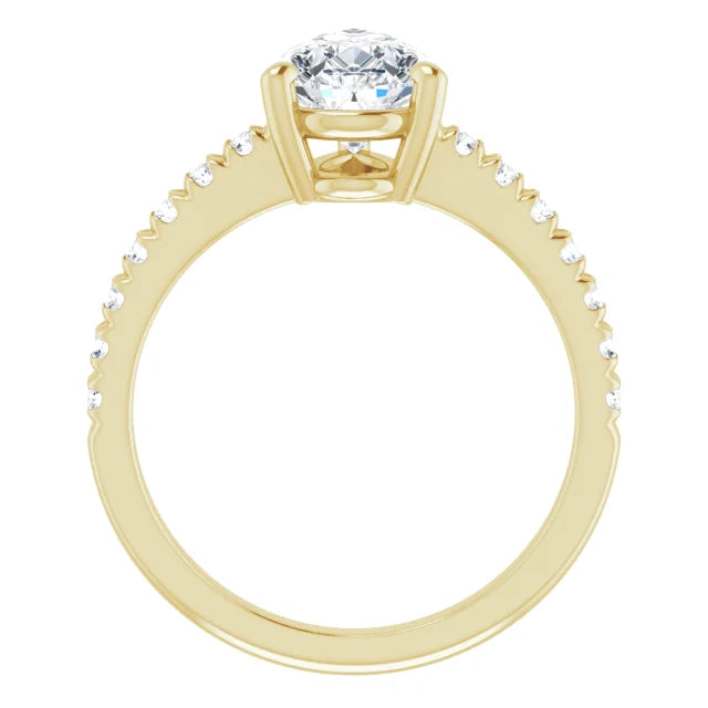 Charming yellow gold pear engagement ring