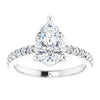 Elegant white gold pear engagement ring