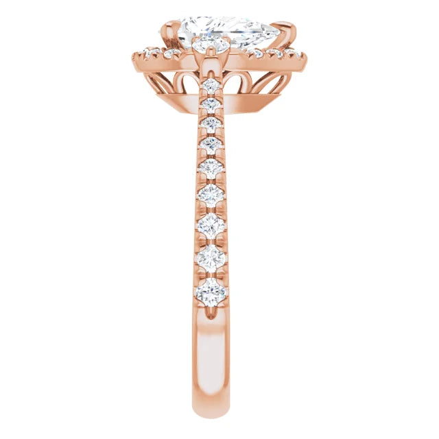 Dazzling Rose Gold Pear Engagement Ring
